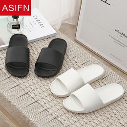 ASIFN Summer Bathroom Slippers Women Slides Simple Home Household Home Couple House Female Flip Flops Nonslip Men Sandals 210301