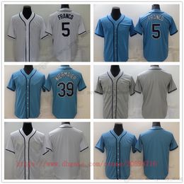 Movie College Baseball Wears Jerseys Stitched 39 KevinKiermaier 5Franco Slap All Stitched Number Name Away Breathable Sport Sale High Quality