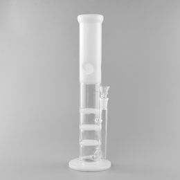 14-Inch Triple-Percolator Glass Bong: Straight Type Water Pipe with 14mm Female Joint