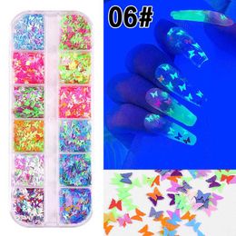 Art Sequins Holographic Glitter Flakes Nail Art Paillette Nail Butterfly Sticker Autumn Design Maple Leaves Decal