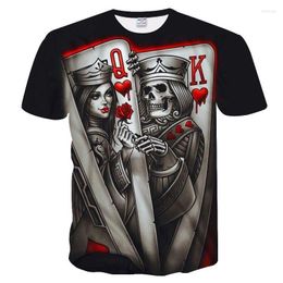 skull design clothing NZ - Men's T-Shirts Casual Skull Poker Printed 3D T-Shirt Men Short Sleeve Tee Shirt Homme Black Design Tops Male Summer Clothing 6XLMen's Whit22