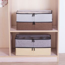 Home Storage Box Linen Cotton Shoes Clothes Underwear Organiser Four Lattice Sorting Box For Closet Wardrobe Drawer Organiser