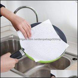 Cleaning Cloths Household Tools Housekee Organisation Home Garden 50Pcs/Roll Mti-Purpose Disposable Kitchen Cloth Rolls Rags Scouring Pads