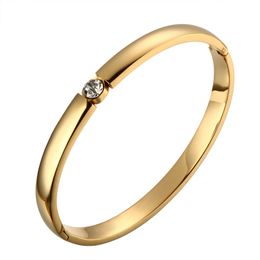 Gold Colour Open CZ Cuff Bangles Bracelets for Women Cubic Zirconia Bracelets Simple Bangle Wedding Party Jewellery Gift