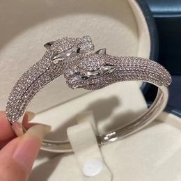 Top Bangle bracelet for Women 18K gold plated Sterling Silver Luxury full diamond Bracelet Valentine's Day wedding gift premium Jewellery custom made