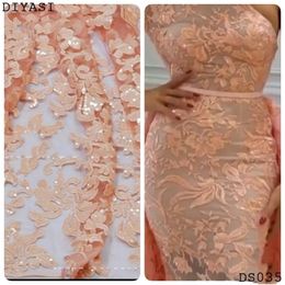 sequin f high quality African bridal nigerian tulle lace fabric for party dress Swiss T200817