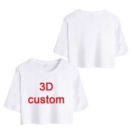 OGKB Customised Short T Shirts Summer Tops Women Personalised Picture Crop Tshirt DIY Print 3D T shirt vendors wholesale custom 220615