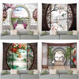 Tapestry Chinese Style Retro Landscape Tapestry Modern Background Wall Hanging