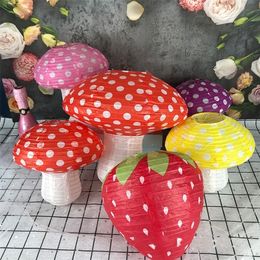 Paper Childrens 1st One Happy Birthday Party Decoration Kindergarten FavorThreedimensional Mushroom Lantern 220811