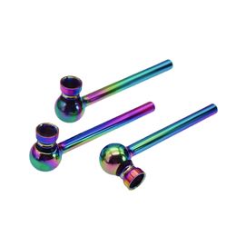 Fashion colorful ice skull glass metal pipe tobacco pipes