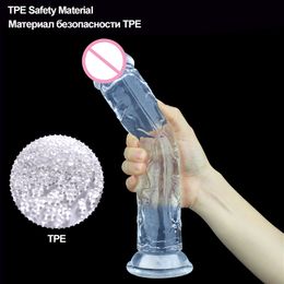 Strapon Soft Jelly Dildo Anal Butt Plug Realistic Penis Strong Suction Cup Dick Toy for Adult G-spot Orgasm sexy Toys Woman