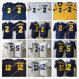 12 Cade McNamara Jersey 2 Charles Woodson Jersey 5 Mike Sainristil 2022 NCAA Michigan Wolverines Stitched College Football Jerseys Aidan Hutchinson Tom Brady Wears