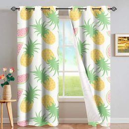 Curtain & Drapes Pineapple And Watermelon Summer Pattern Window Bedroom Decor Modern Thermal Insulated Blackout Curtains DrapeCurtain