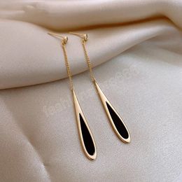 S925 needle Fashion Jewellery Geometric Dangle Earrings Popular Design Black Drop Earrings For Women Party Gifts