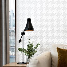 Non Woven 3D Wallpaper Roll Modern Simple Style Surface white Nonwoven Wall Paper