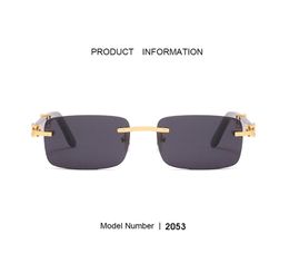 Ships within 24 hours Sunglasses Designer Gold silver Fashion Women Men Sun glasses Sunshade eyeglass Composite Metal Rimless Optical Rectan