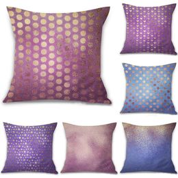 Cushion/Decorative Pillow 45x45cm Geometric Bronzing Pillowcase Polka Dot Throw Pillows Cushion Cover Couch Sofa Lumbar Cushions Case For Ca