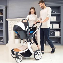 Strollers# In 1 Baby Stroller With Car Seat High Landscape Carriage Light Born Pram Absorption Foldstrollers# Strollers#Strollers# 98