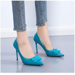 Dress Shoes Women Fashion Blue Spring & Summer Party Night Club Stiletto Heels Zapatos De Mujer Lady Elegant Pink Office Heel Pumps