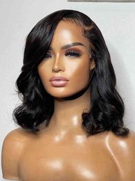 Body Wave x X Lace Front Wig Human Hair s For Women Short Bob Brazilian remy X Up 220606