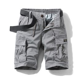 Mens Summer Cotton Army Tactical Cargo Shorts Fashion Khaki Multipocket Casual Short Pants Loose Military Men 220614