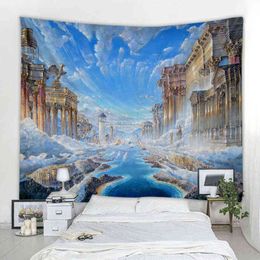 Children's Room Study Background Decoration Carpet Fantasy Castle Background Decoration Carpet Nonwoven Skin J220804