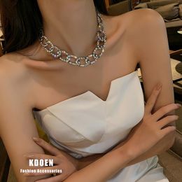 Chokers Europe And America Exaggerate Thick Chain Hip-hop Short Necklaces Temperament Clavicle Nightclub Sexy Women Neck ChainChokers
