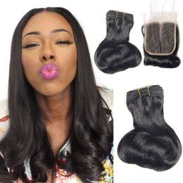 hair drawn Australia - whole virgin bundle double drawn natural color funmi hair egg curly bundles extension with closure186O