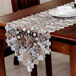 Modern Lace Table Runner High-quality Lace Fabric Table Runners For Wedding Embroidered Coffee Table Decoration camino de mesa