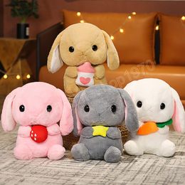 22/32/43cm Soft Fuzzy Long Plush Toy Stuffed Sitting Bowknot Rabbit Doll Adorable Bunny Plush Girlfriend Girl Gift