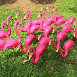 Gardening Decor Artificial Flamingo Outdoor 3pcs Lot Garden Decoration Wedding Pink Red Villa for 220721