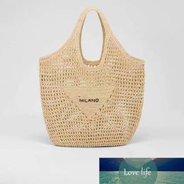 Women Straw Fashion brand Plain Shoulder Bags Paper Female Handbags Large Capacity Summer Beach Casual Purses with triangle pattern womens totes bags
