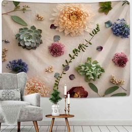 3D Print Mandala Flower Plant Carpet Wall Hanging Hippie Bohemian Tapestry Psychedelic Home Dormitory Decoration J220804