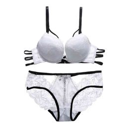 Girls Cheap Bra Set Women Underwear Cotton Sexy Super Push Up Padded Lace Embroidery Lingerie a B Cup L220726