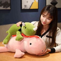 2580CM Kawaii Dinosaur Weighted Plush Toys Cartoon Stuffed Animals Pillow Soft Sleeping Toy Birthday Gift For ldren J220729