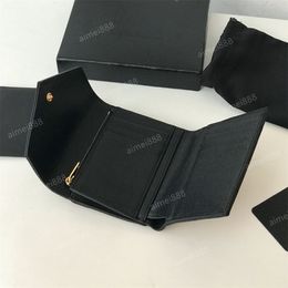 Top quality Genuine Leather Holder Wallets Designers Fashion handbag Men Women's COIN CARD Holders Black Lambskin Mini Key Pu300y