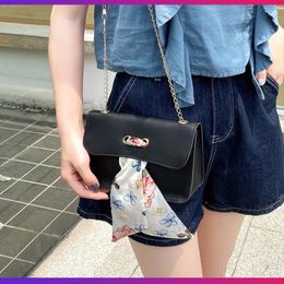 Evening Bags Bag Woman 2022 Silk Scarf Small Square Chain Crossbody Single Shoulder Purses And Handbags Luxury Designer