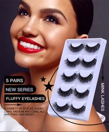 5 pair fluffy eyelashes Soft Natural Faux 3D Mink eyelash Cruelty Free Full Strip eye Lashes Extension Makeup