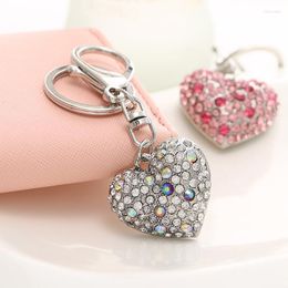 Keychains Lovely Sweet Peach Heart Charm Crystal Pendant Wallet Bag Jewelry Gift Ysk002 Car Key Ring ChainKeychains Forb22