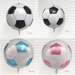 Party Decoration 1pcs 22inch 4D Round Football Foil Balloons Wedding Birthday Decor Helium Inflatable Globos SupplyParty