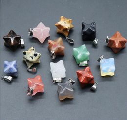 Merkaba Star Natural Stone charms Pendants for DIY necklace Jewellery Meditation Chakra Reiki Healing Energy Protection Decoration