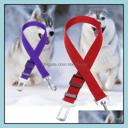 Pet Seat Safety Belt Dog Adjustable Car Vehicle 2.5Cm Width Length Seatbelt Chain Collars Leashes Drop Delivery 2021 Supplies Home Garden