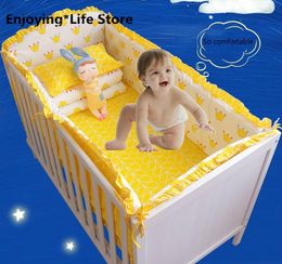 Bedding Sets 6pcs/set Crib Set Cotton Toddler Baby Bed Linens Include Cot Bumpers Sheet Pillowcase LuxuryBedding