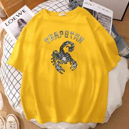 Trapstar Scorpion Metal Sticker Print Men t Shirts Street Casual Half Sleeve Simple Cool Tee Clothing Fashion Men's T-shirt