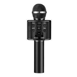 WS 858 Microphone Sans Fil Bluetooth USB Professionnel Condensateur Karaoké Mic Stand Radio Haut-Parleur Mikrofon studio d'enregistrement