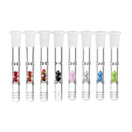 Colorful Smoking Diamonds Gem Filter Tube Down Stem Pyrex Thick Glass Bong Hookah Waterpipe Downstems Diffusers Portable Cigarette Holder Downstem DHL Free