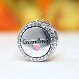 Grandma Button Charm 925 Silver Pandora Charms for Bracelets DIY Jewelry Making kits Loose Bead Silver wholesale ENG792016CZ_53