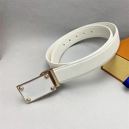 gold buckle belt womens Canada - Classic Men Designers Belts Womens Mens Casual Letter Smooth Big gold Buckle Belt Highly Quality Width 3.8cm With box307H