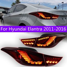 Car Tail Lights for Hyundai Elantra 2011-20 16 GTS Design Taillights LED Dynamic Turn Signal Reverse Light Fog and Brake