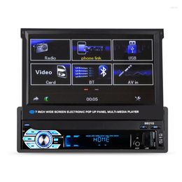 Car Video Touch Retractable Screen Universal Multimedia 7inch Capacitive Cassette MP5 Player Bluetooth Support USB / AUX SD/FMCar